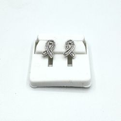 Sterling Silver Ribbon Earrings