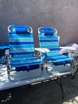 Mainstays Reclining Lay Flat Backpack Beach Chair with