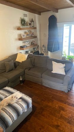 Gray Fabric Sectional Sofa