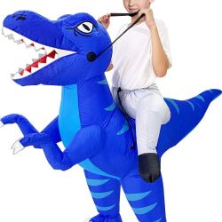 Inflatable Blue Dinosaur Costume