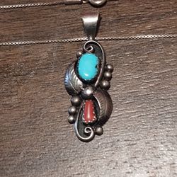 Vintage sterling and turquoise necklace
