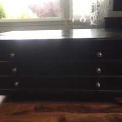 Black chest storage table