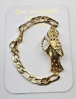 Santa Muerte Bracelet Gold Plated
