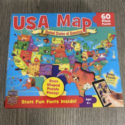 USA  States Map 60 Pcs puzzle With State Shaped Pieces Age 6+