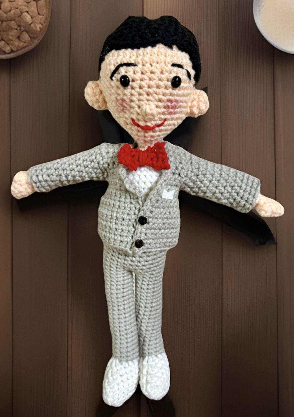 PeeWee Herman figure Crochet Doll PLUSH STuffed Amigurumi TOY handmade unique