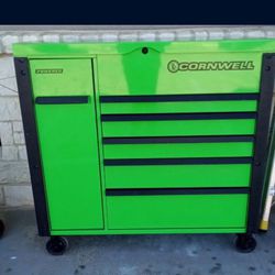 CTBF476KG - 6— Cromwell——-Drawer Flip Top Cart with Power Drawer, Neon Green