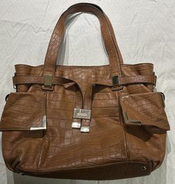 MICHAEL KORS EMBOSSED CROC LEATHER SATCHEL HANDBAG shoulder PURSE