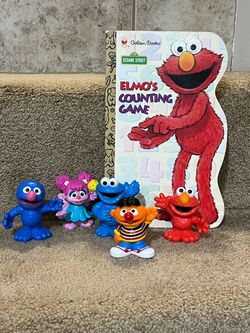 Sesame Street Elmo's Counting Book & Figures OlAbby Grover Ernie Cookie Monster