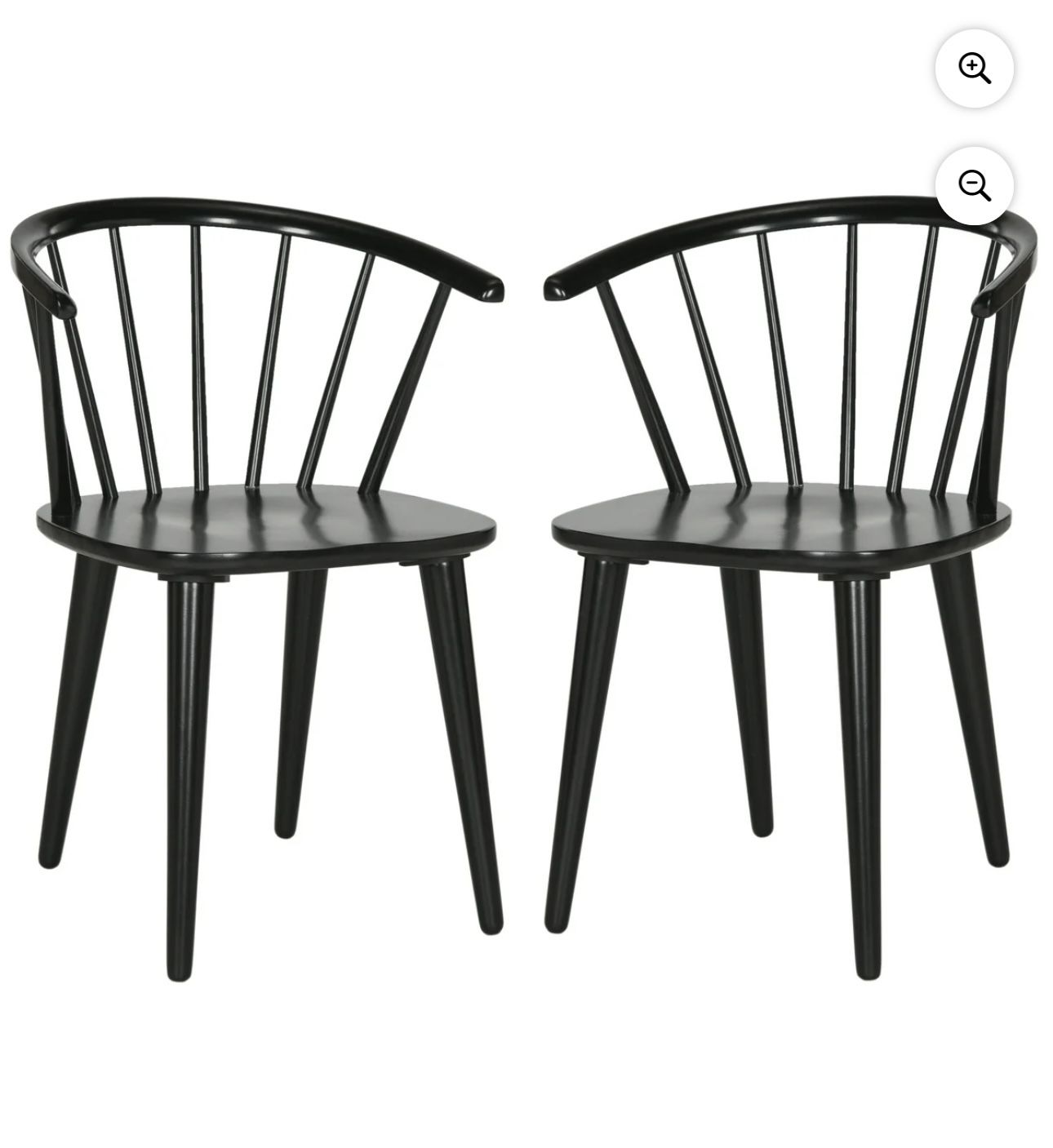 SAFAVIEH Blanchard Mid-Century Curved Spindle Side Chair, Black