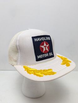 Vintage Havoline Texaco Motor Oil Trucker Hat Cap Mesh Back Snapback M/L 