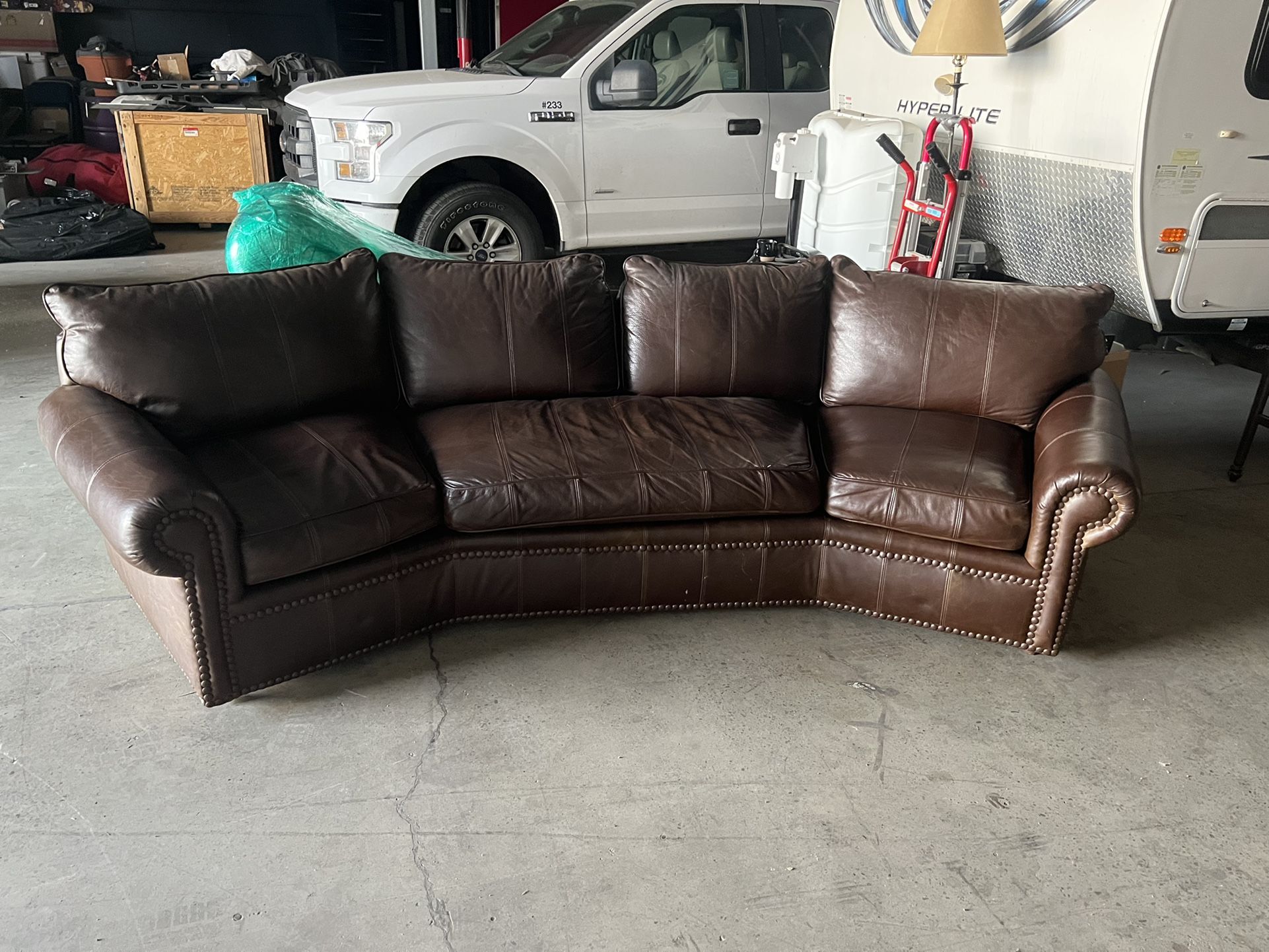 Leather Sofa With Nail Heads 