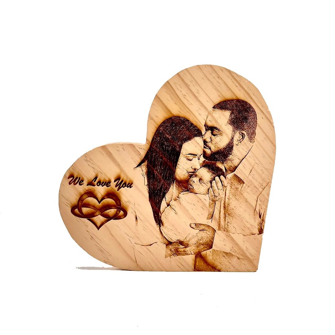 Wooden Heart Frame Personalized Custom Engraved Gift