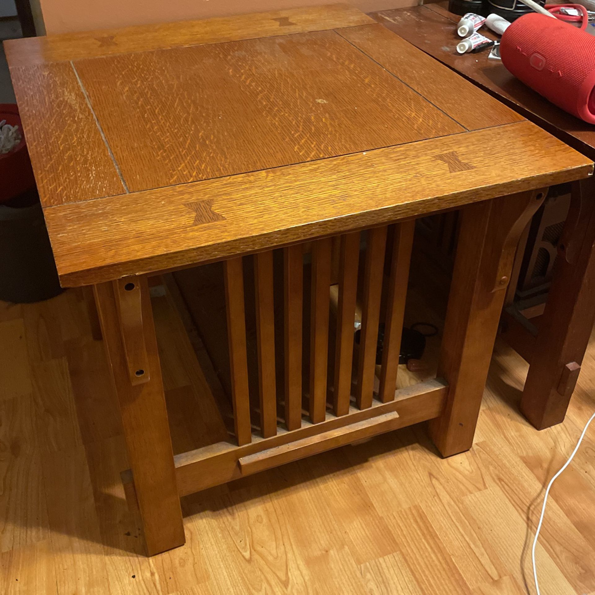 3 Pc Missionary Tables, Cocktail And 2 End Tables $75
