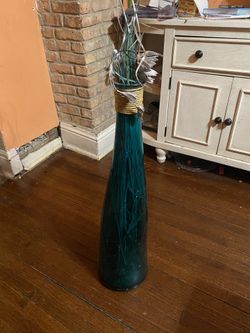 Tall Decorative Teal vase.