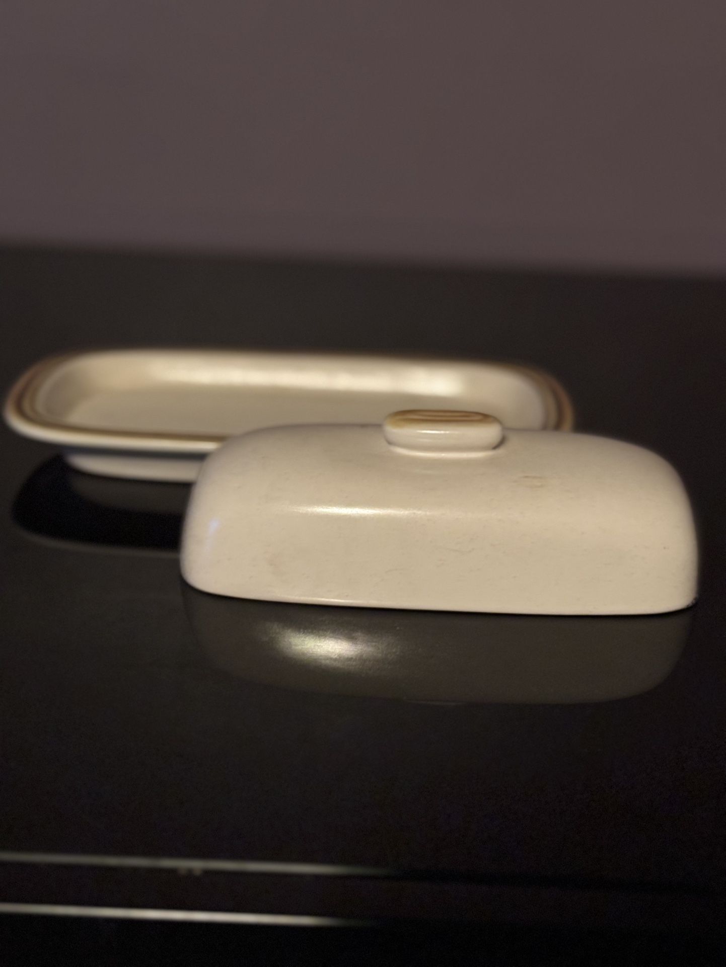 Vintage Woodberry Butter Dish Stoneware