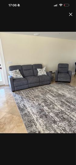 Gray  Sofa and Chair Set – Very Good Condition