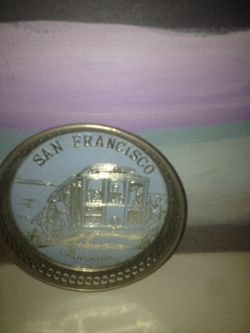Vintage Efcco Fransisco sliver/ glass coasters