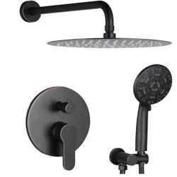 Luxury Sturdy 9 Spray Pattern Shower System Dual Heads In Bronze