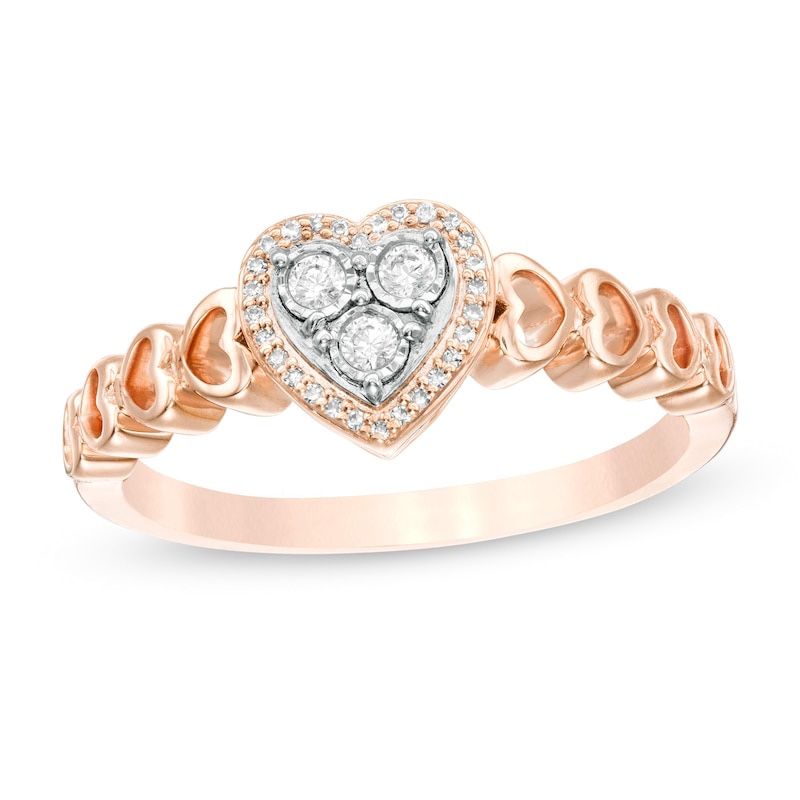 Diamond Heart Frame Promise Ring