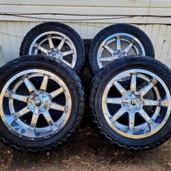 22” Fuel Rims With All Terrain Tires
