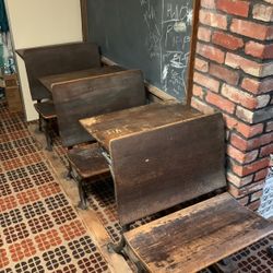 Three School Desks