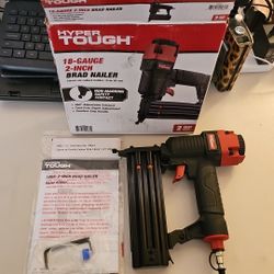 HYPER TOUGH Pneumatic Brad Nailer with Nails (200 Count), Model HTBR50