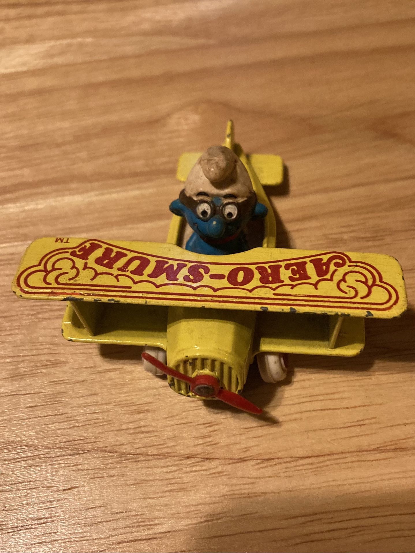 1982 Die Cast Aero-Smurf Plane By ERTL.