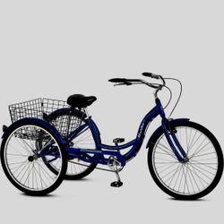 Adult Tricycle, Comfort Bike, Schwinn Meridian 3 Wheel Cruiser, Blue 