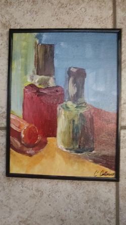 Framed Nail Polish Painting