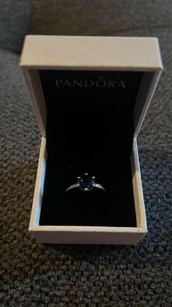 💍 Pandora /Blue Crown 💍Size 7 Solitaire Ring  W Box 💍