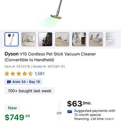 V15 Dyson Vacuum 