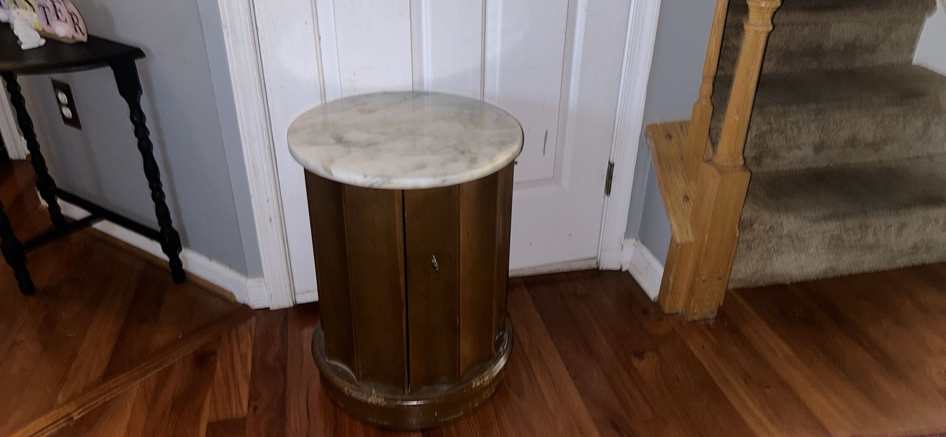 Antique Wooden Marble End Side Table