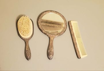 Vintage silver plate dresser set