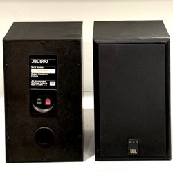 Vintage JBL 500 JBL500 Bookshelf Speaker 8 OHM - Set of 2, Both Tested & Work