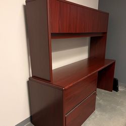 Cherry Wood Desk w/ Hutch