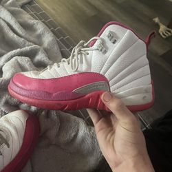Pink Jordan 12s Size 7Y Womens