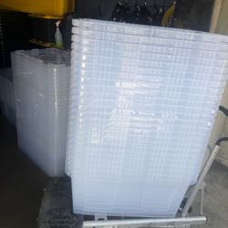 Clear containers 27 gallons clear lid 