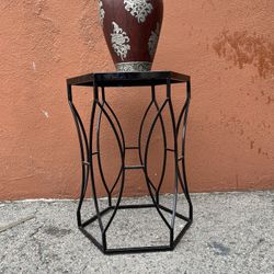 Metal hexagon, end, table side table