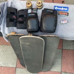 Skateboards With Knee Guards Hand Guards Elbow Guards Also New Deck