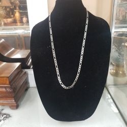 Mens Solid Sterling Siver Figaro Chain