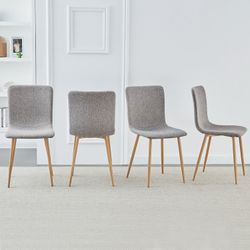 Homy Casa Scargill Set of 4 Modern Upholstered Dining Chairs with Metal Legs