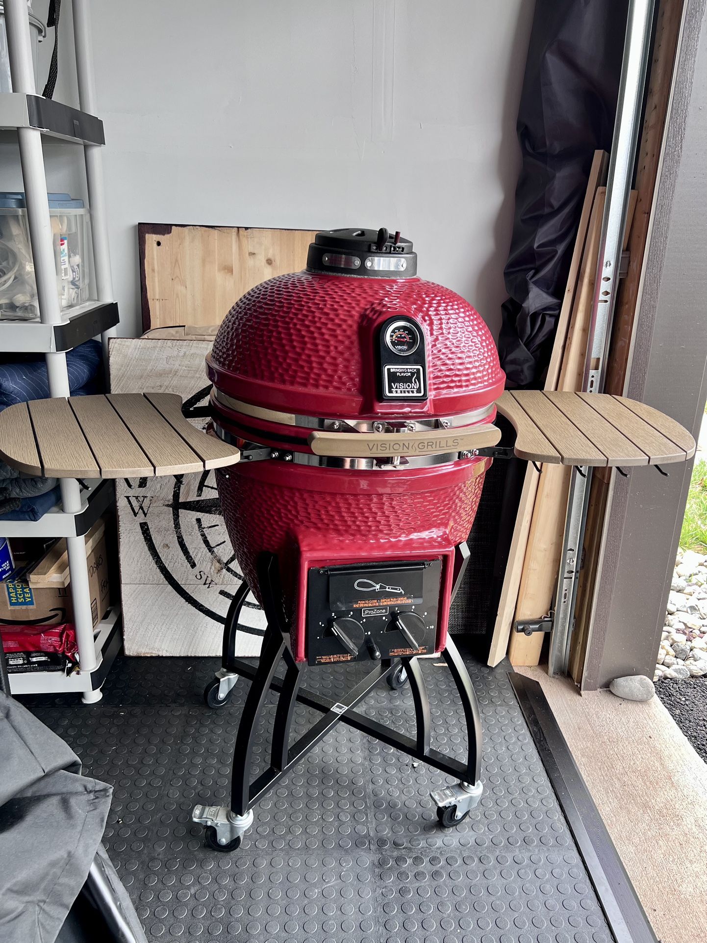 Vision Grills 22 in. Kamado “Egg” Dual Fuel Charcoal/Gas Grill