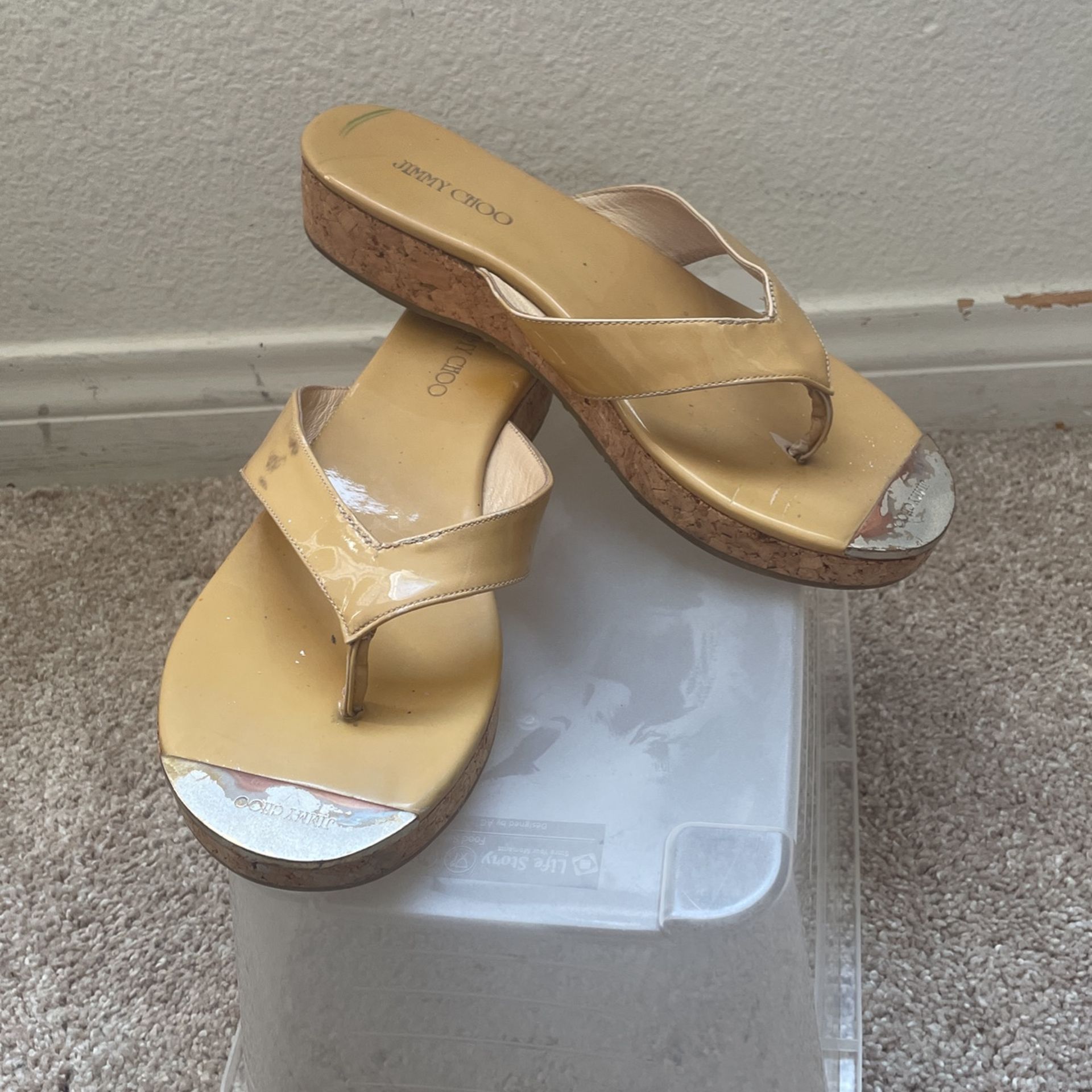 Authentic Jimmy choo Thong Sandals Size 38