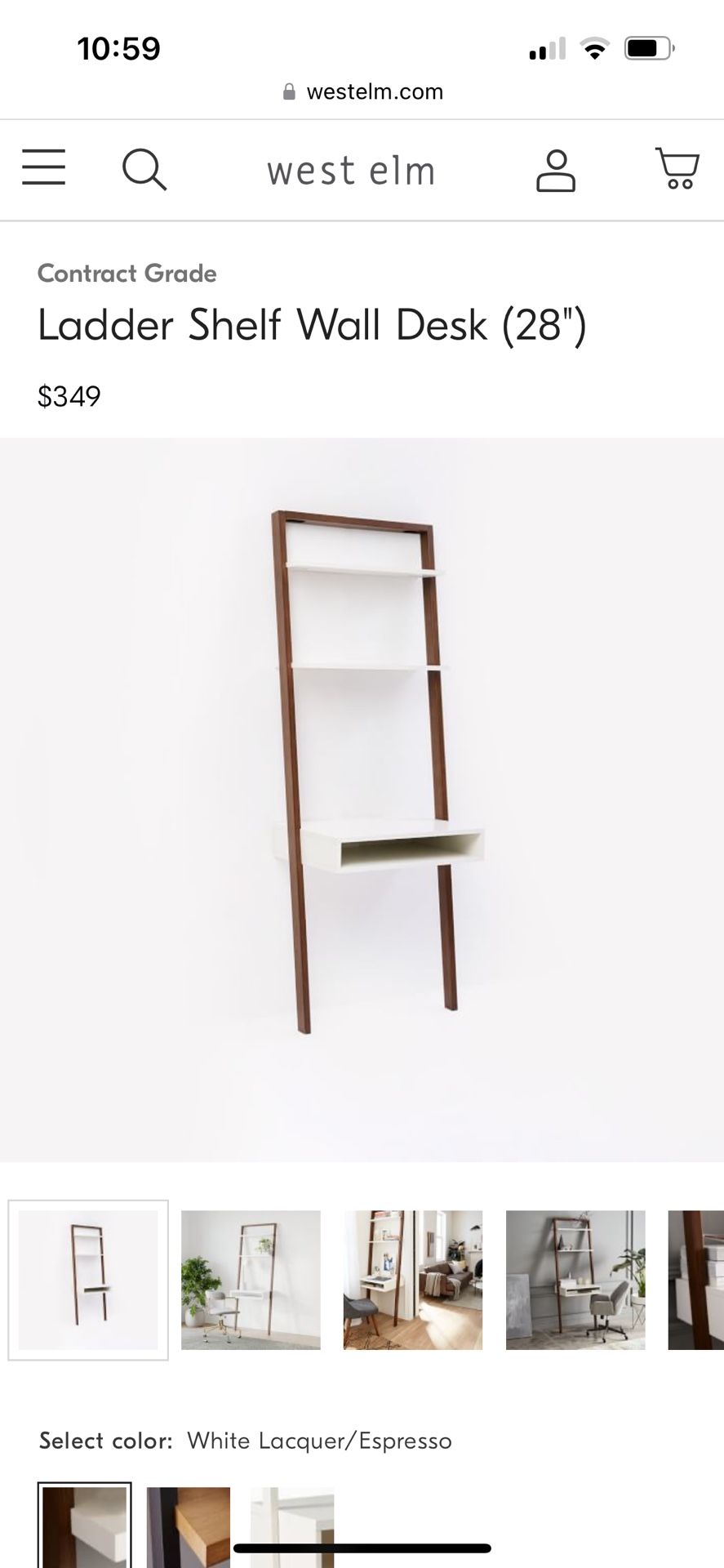 West Elm Ladder Shelf Wall Desk