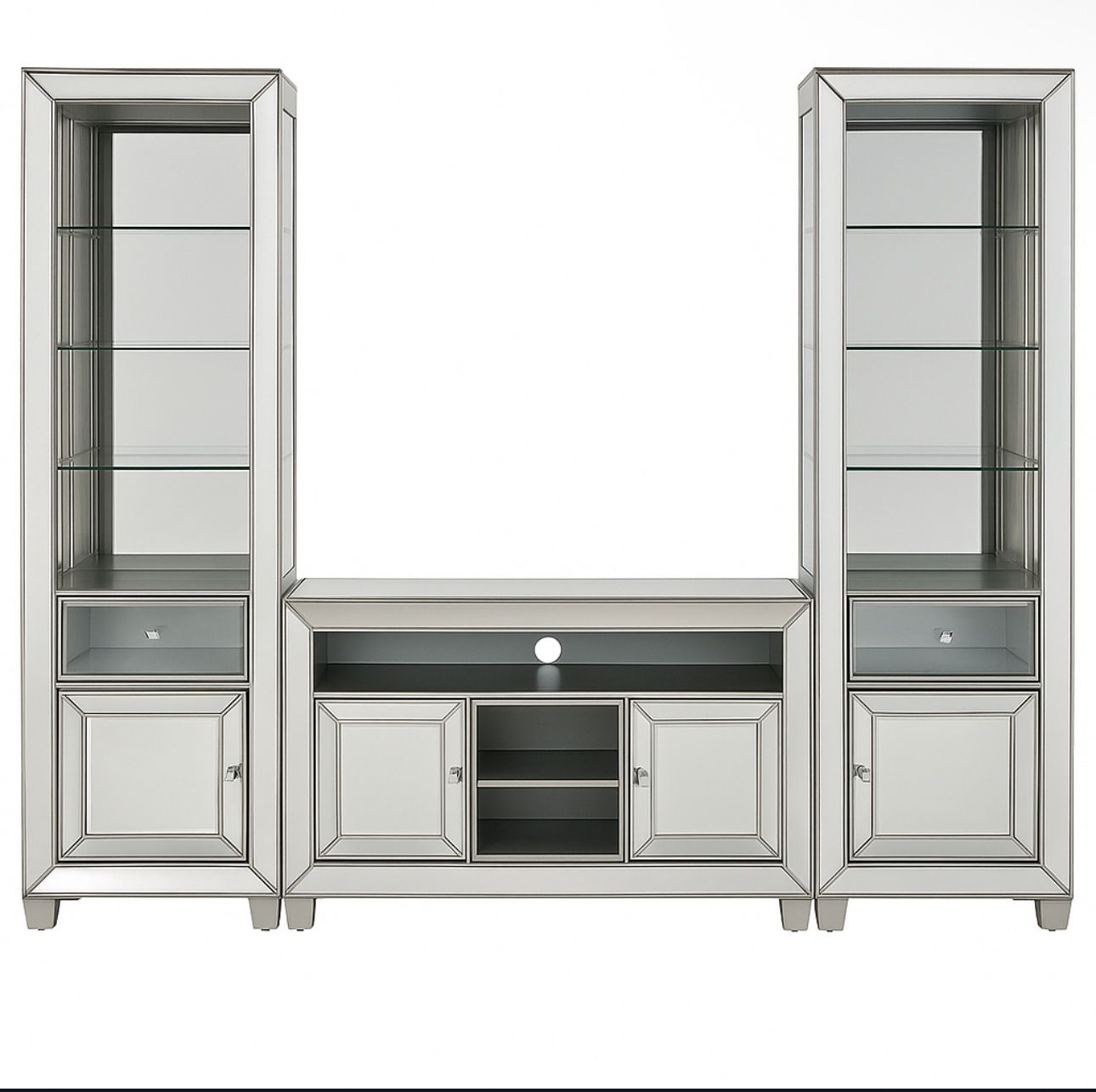 MIRRORED/GLASS TV ENTERTAINMENT CENTER 2K