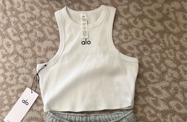 Alo White Tank Top Size L $25 **READ DESCRIPTION**