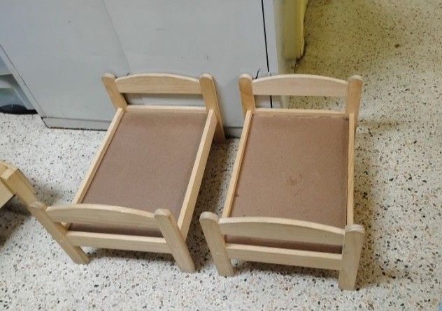 2 Doll Teddy Bear Beds 