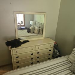 Solid Wood Dresser And Mirror