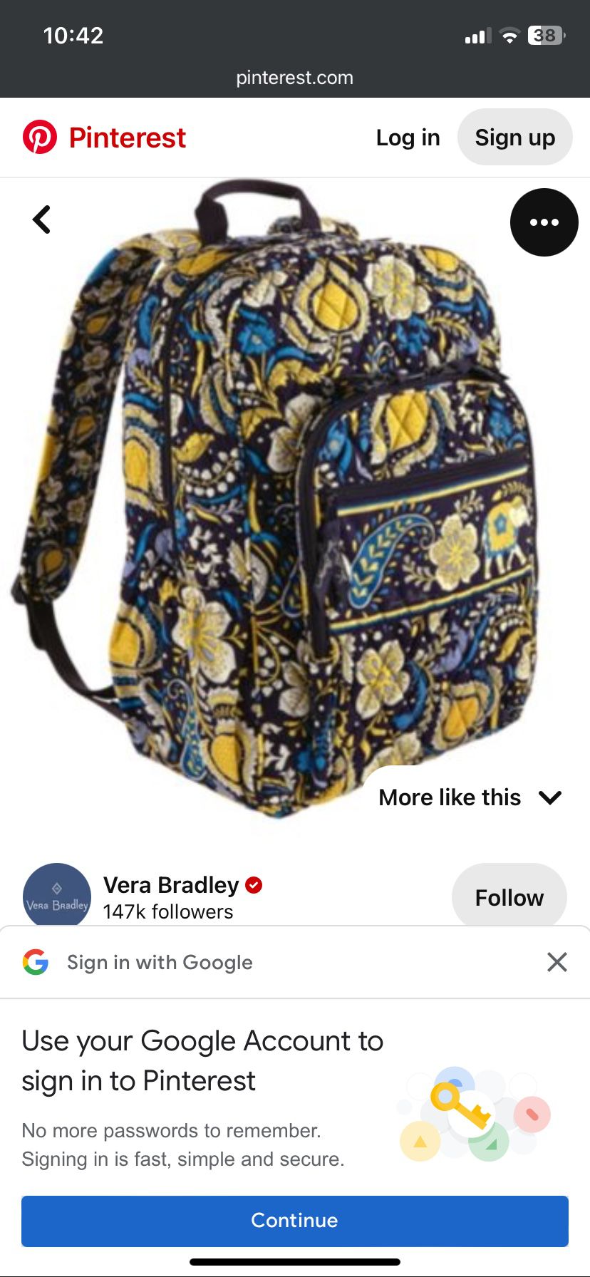Vera Bradley Book bag 