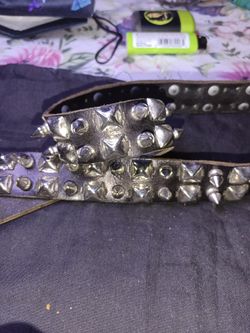 Vintage Leather Spiked Belt